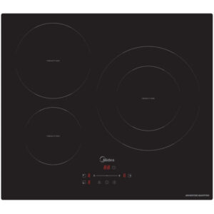 Inducción Midea MIH740T278K0, 3 Zonas, 60cm, Negro